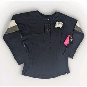 New NFL Dallas Cowboys Long Sleeve Girls Kids Baby Blue White Lace Up Logo 7 8